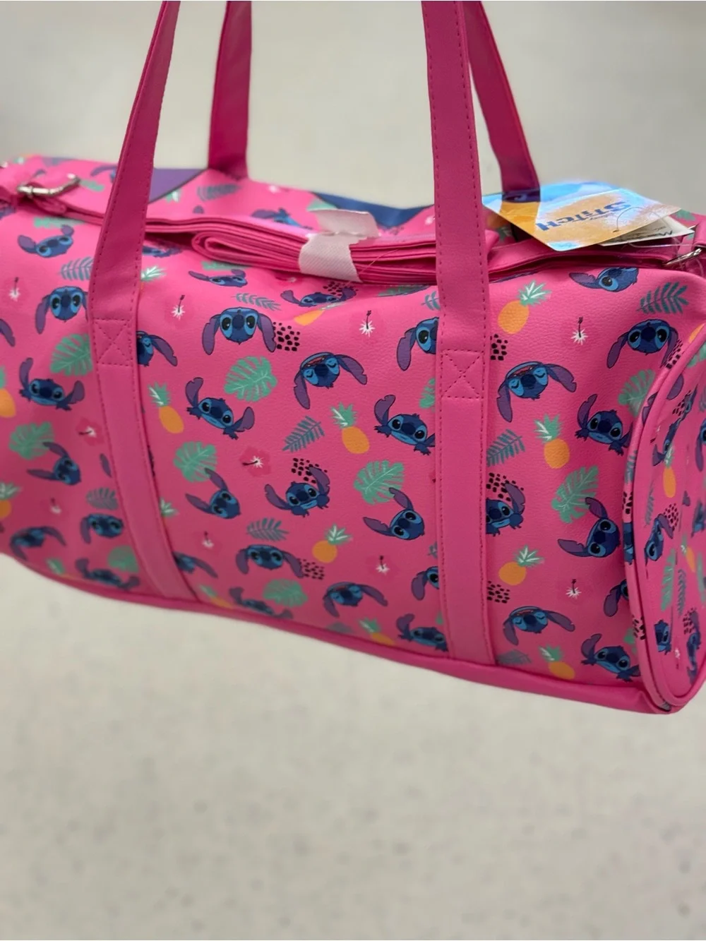 Disney Pink Lilo & Stitch Kids Carry duffle Bag with Stitch Graphic